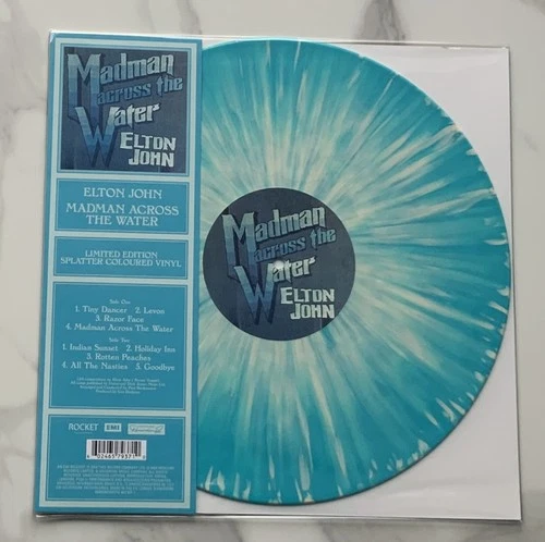 ELTON JOHN MADMAN  ACROSS THE WATER LIMITED COLOURED SPLATTER  VINYL LP IN STOCK