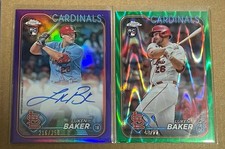 2024 Topps Chrome Luken Baker Auto /250 Parallel Refractor Base Lot