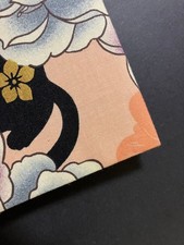 Goshuin Book Pouch Ochuru seal "Blaccat peony Quilt gate Hyakka Ryoran core used