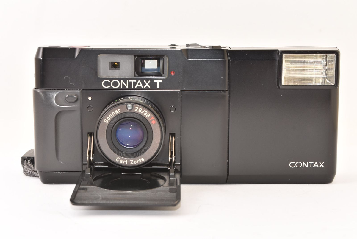 CONTAX T Black 35mm Film Camera w T14 Auto Flash Meter OK Read | eBay