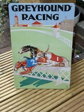 Greyhound Racing Steel Sign 12 x 8 inch