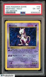 1999 Pokemon Game 1st Edition #10 Mewtwo Holo PSA 6 EX MT