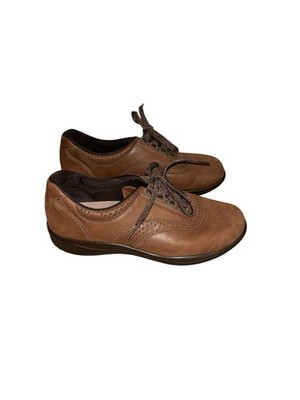 SAS Walk Easy Chocolate Nubuck Lace Up Comfort Casual Work Shoes Size 8.5 N