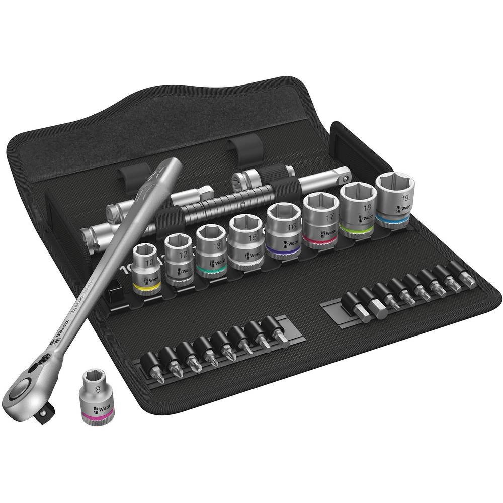 Cliquet Wera Zyklop Metal 8100 SB 8 compact et ultra résistant avec 29 douilles métriques