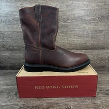 Red Wing Boots Pecos Men's 15D Brown Leather SuperSole Pull On Work 1132
