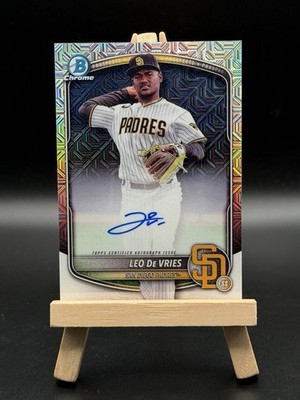 2025 Bowman Chrome Mega Box Leo De Vries Mojo Refractor Auto