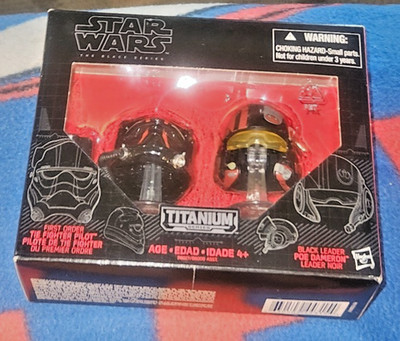 Hasbro Star Wars Black Series Titanium Poe Dameron & TIE Fighter Helmets