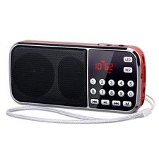 PRUNUS J-189 Bluetooth AM FM Radio, Small L x W x H: 1 x 5 x 2.4 inch, Red