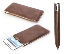 caseroxx Business-Line Etui für Samsung Galaxy S Plus i9001 in braun aus Kunstle