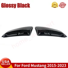 Rear Fender Panel Side Body Flare Scoops Glossy Black For Ford Mustang 2015-2023