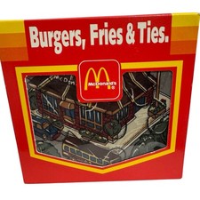 McDonald’s Tie Burgers Fries & Ties Restaurant Trolly Car Vtg NEVER OPENED NIB