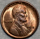 Brilliant Uncirculated 1915-P Lincoln Cent, Blazing, Nearly Full-Red specimen!