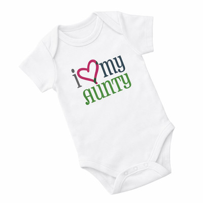 Ich liebe meine Tante Baby Body personalisiert Herz Design süß Geschenk