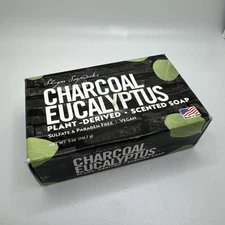 Shugar Soapworks Bar Soap Charcoal Eucalyptus Plant Derived Scented 5 oz USA C4