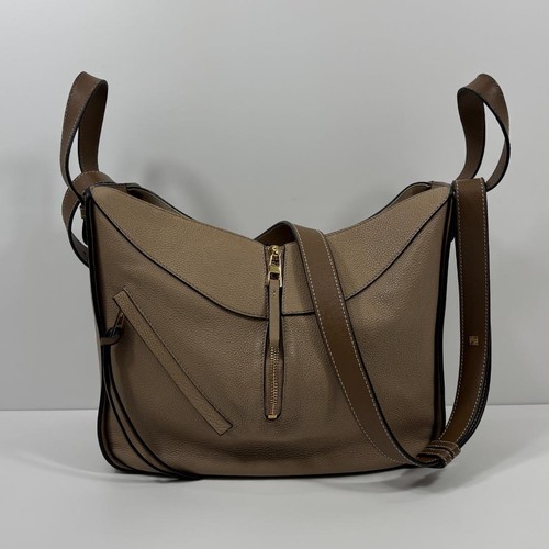 LOEWE Hammock Small 2Way Handbag Crossbody Leather Beige Used Authentic