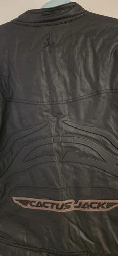 Jordan Cactus Jack Men’s XL Black Leather Jacket Full Zip Band Collar image 6