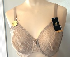 NWT Wacoal 34DD Halo Lace 851205 Underwire Bra Beige Converts To Racerback