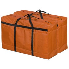 Storage bag with zippers, 2pcs 180L heavy folding capacity, orange