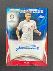 Jakub Kiwior 2024 Topps Chrome UEFA Euro Future Stars Auto Blue Lava /75 #FSA-JK