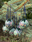 Set of 6 Handmade Recycled Christmas Baubles – William Morris Leicester design
