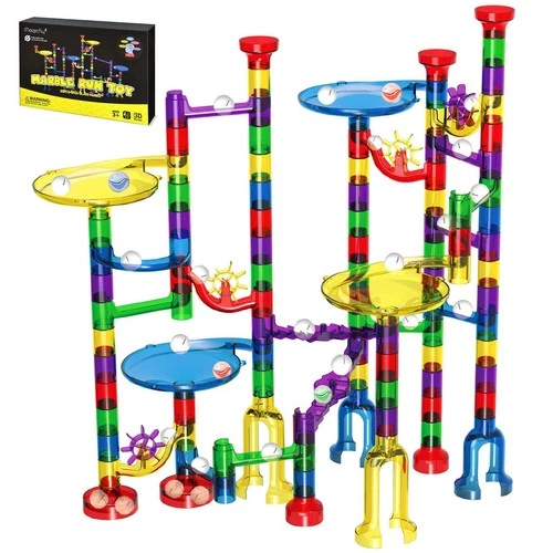 Magicfly Marble Run Set, 127 Pcs Marble Race Track for Kids with Glass Marble...