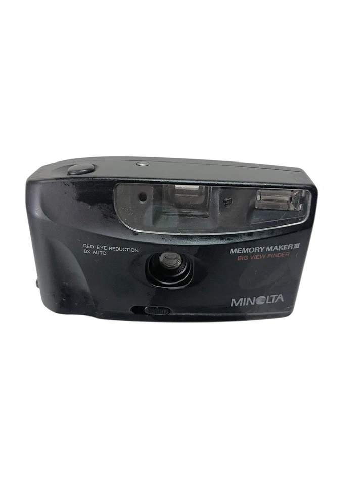 Minolta Memory Maker III 3 Big Viewfinder 35mm Film Point & Shoot Camera TESTED - Image 2 of 4