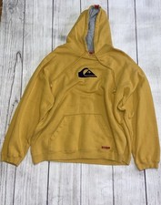 Vintage/Y2K Quicksilver Yellow  Navy Blue Embroidered Hoodie Size XL