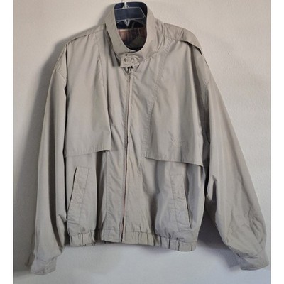 Members Only Vintage Jacket Mens XL Tan Plaid Lined Cafe Racer 80s Retro Coat