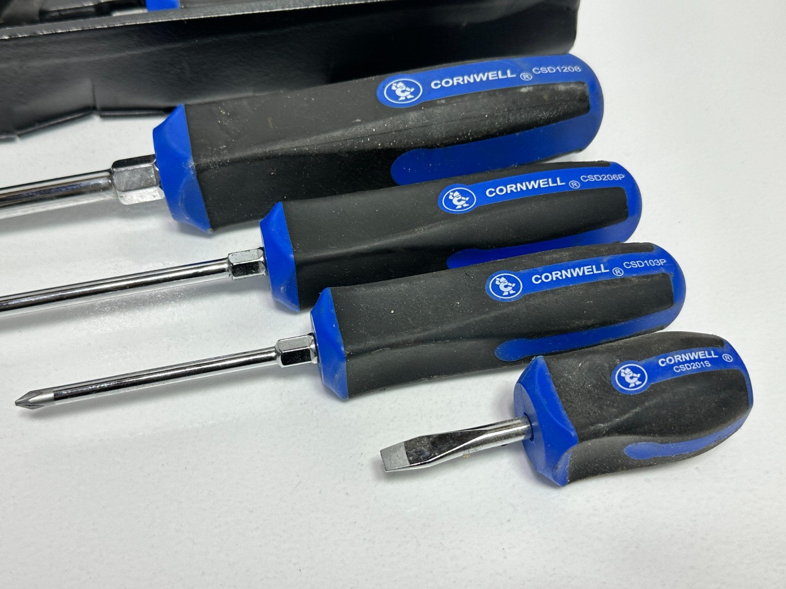 Cornwell Tools 9pc Blue Soft SQUARE Grip Screwdriver Phillips & Flathead Set