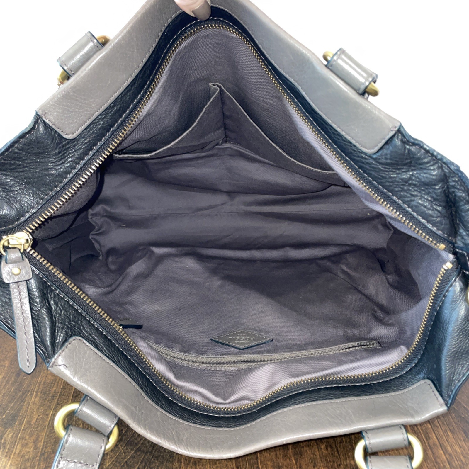 Fossil Extra Large Tote Bag Patchwork Leather Pur… - image 11