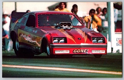 Vintage Color Me Gone Roger Lindamood Monza Funny Car Postcard 1970s Drag Racing