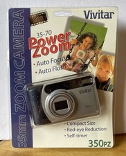 VIVITAR 350PZ 35mm Point Shoot CAMERA 35-70mm Power Zoom Lens USED TESTED WORKS