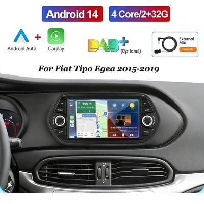 For Fiat Tipo Egea 2015-2019 7'' Android 14 Car Radio CarPlay GPS BT Navi 2+32GB