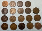 VF-EF Lot 20 Indian Head Cent All W/Liberty 10 1890’s & 10 1900’s Estate Sale