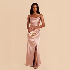 NWT BIRDY GREY Lydia Dress size XXL Shiny Satin Rose Gold MAXI GOWN BRIDESMAID