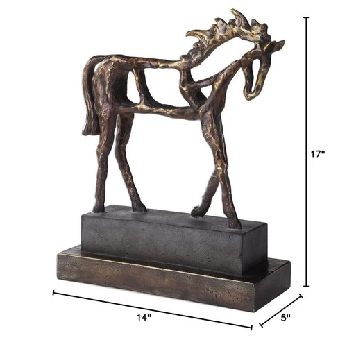 Titan Horse - 16.5 inch Sculpture - 13.5 inches wide by 5.38 inches deep - Picture 6 of 6