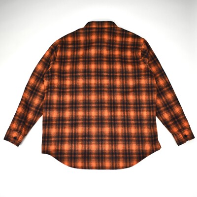 NWT $1100 CELINE Orange Oversized Heavyweight Wool Flannel Shirt
