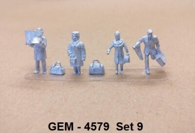 00/4MM / 1:76 GEM MODELS 4579 WHITE METAL FIGURES, STATION SET - 9. ''UNBEMALT''