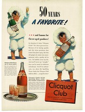 1940 Clicquot Club Ginger Ale Soda Eskimo Child Vintage Print Ad 3