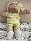 RARE* 1986 Cabbage Patch Kids Single Pony Girl, Lemon Hair GREEN Eyes Clothes