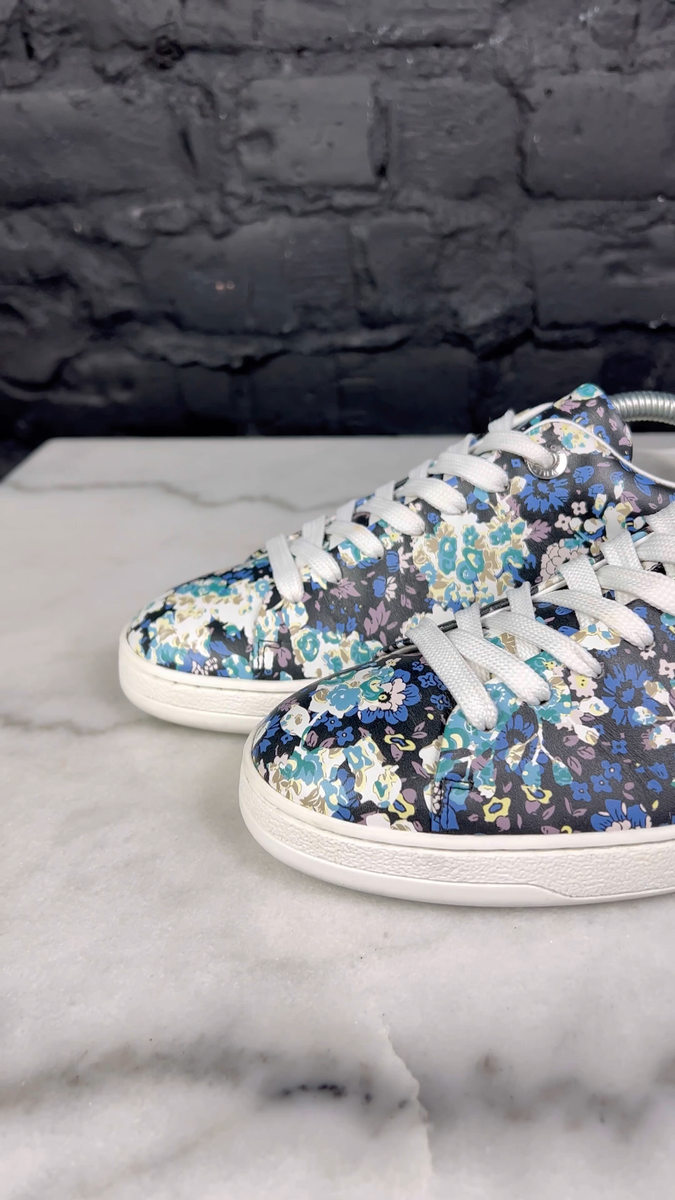 Louis Vuitton Frontrow LV monogram low Sneaker Flower leather 7.5