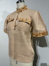 COURREGES VINTAGE WOOL BEIGE SIZE SMALL TOP SWEATER