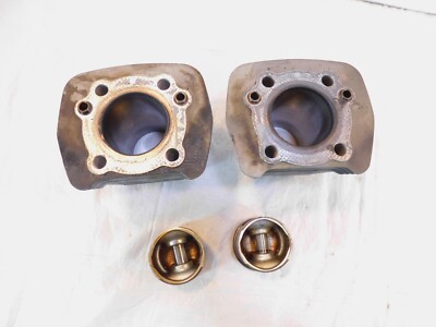 Pair Harley Davidson Sportster 883 Silver Cylinder Jugs w/ Pistons