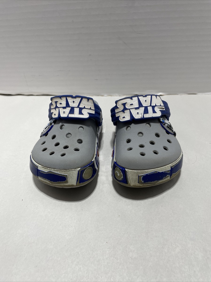 Crocs kids Star Wars R2-D2 grey blue Sz 8-9 Kids RARE | eBay