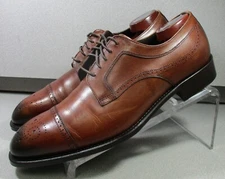 241482 PFi60 ELLSWORTH MENS SHOE 9.5 BROWN LEATHER MADE IN ITALY JOHNSTON&MURPHY