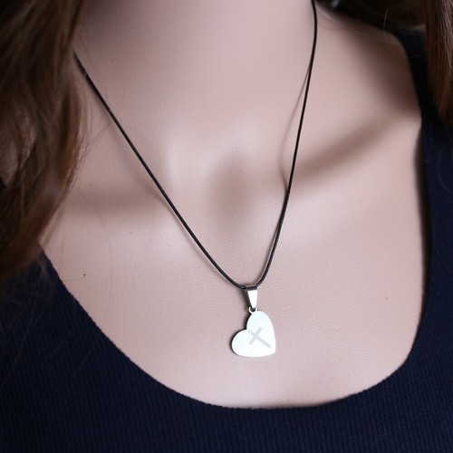Collana Uomo Donna 2 in 1 Love Fidanzati Amiche del Cuore in Acciaio - Foto 6 di 18