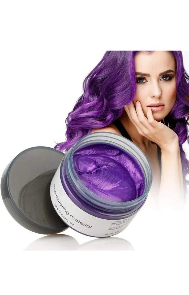 Color de cera PÚRPURA unisex color de cabello cera tinte de barro crema para peinar ¡hágalo usted mismo para colorear!!!CALIENTE Foto 3 de 4