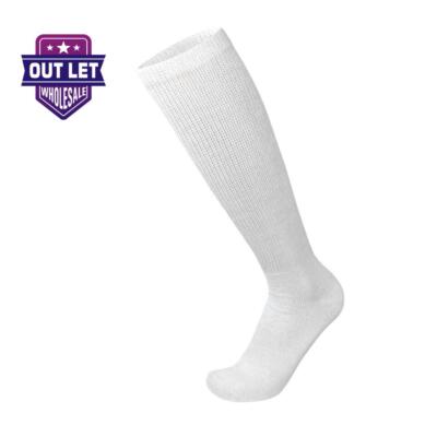12 Pairs Mens White Diabetic Over The Calf Compression Knee High Cotton Socks