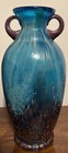 Dale Tiffany Vase Hand Blown Art Glass Teal blue and Gold  — photo 1