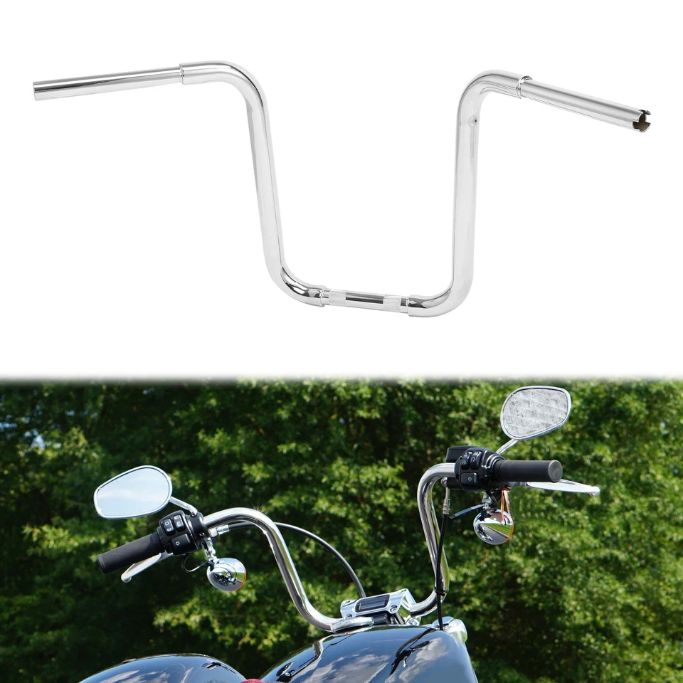 Manillar Ape Hanger cromado 14" elevación 1 1/4"" apto para Harley Sportster XL883 1200 Foto 4 de 4